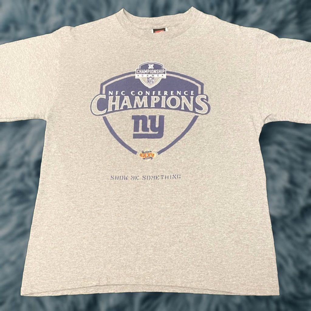 Nike VINTAGE Nike New York Giants NFC Champions 2001 Super Bowl Shirt Mens Size M Gray 90s Sports Size US M / EU 48-50 / 2 - 1 Thumbnail