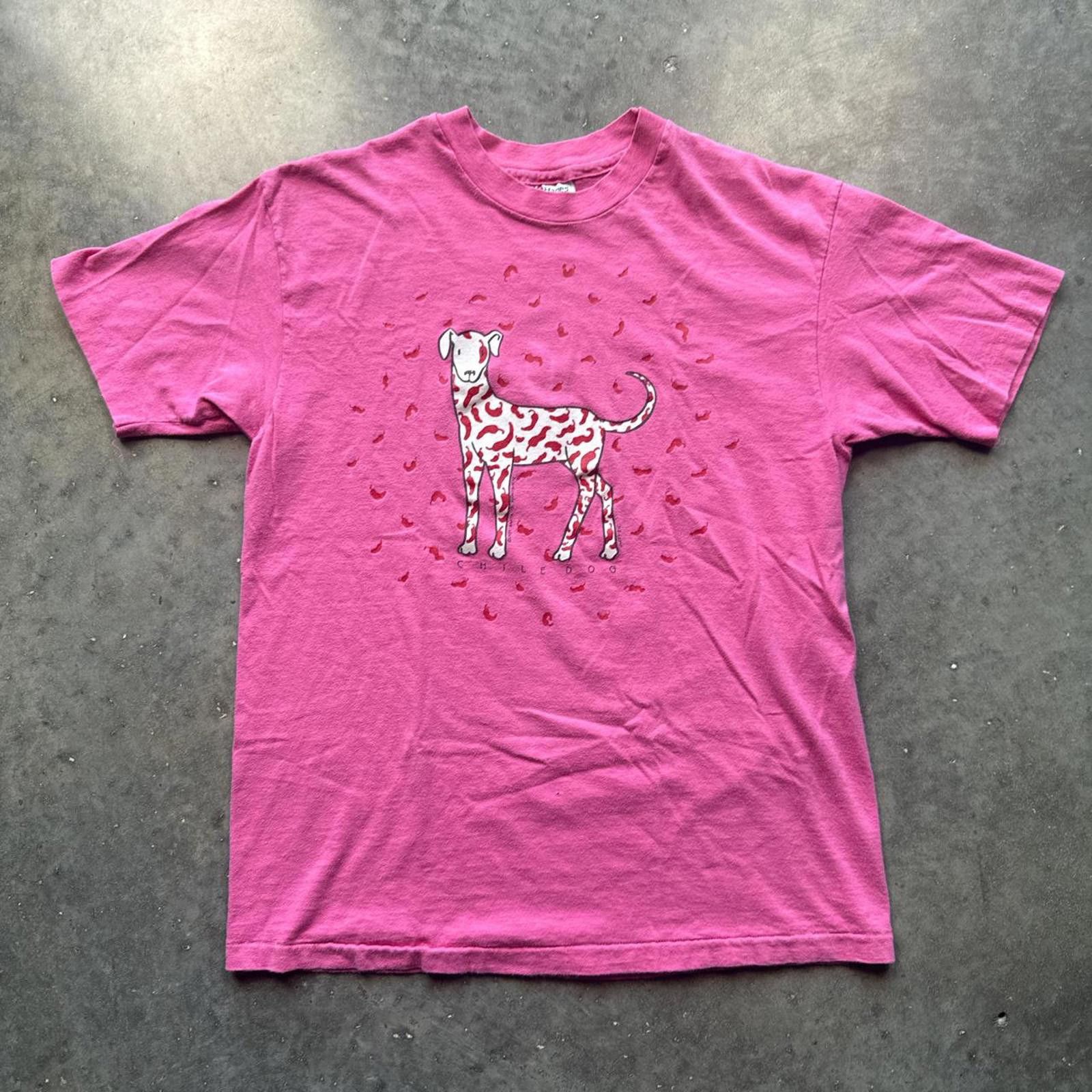 Hanes 80s pink graphic "Chile Dog" Tee Size US L / EU 52-54 / 3 - 1 Thumbnail