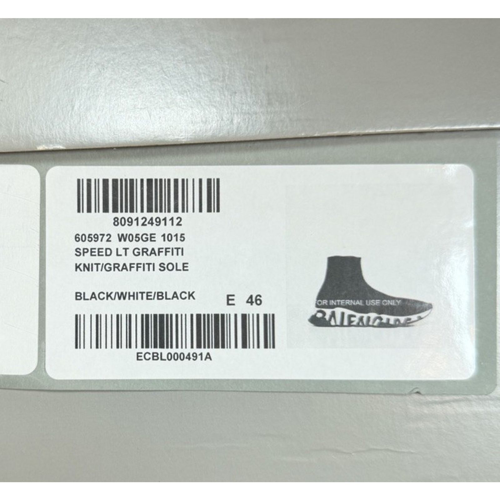 Balenciaga Size 46EU/13US - Balenciaga Speed Black White Graffiti NEW! Size US 13 / EU 46 - 9 Thumbnail