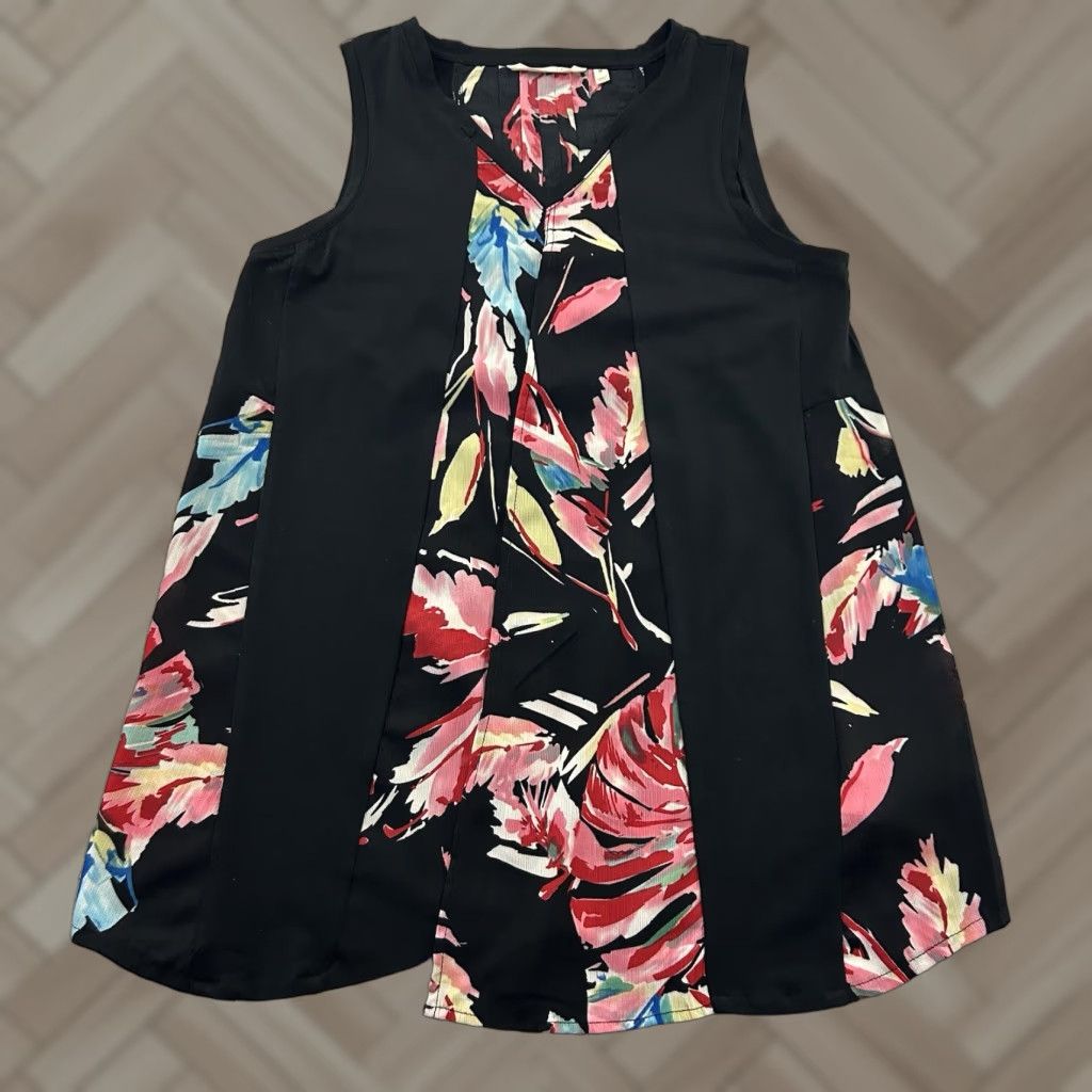 Soft Surroundings Soft Surroundings Floral Blouse Sleeveless Top Women's M Black Size M / US 6-8 / IT 42-44 - 1 Thumbnail