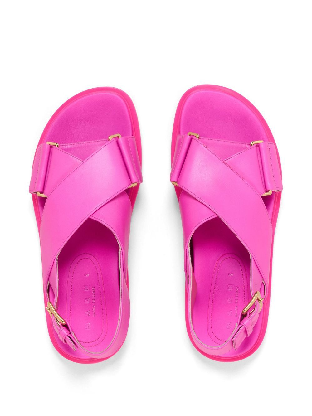 Marni o1w1db10125 Fussbet Leather Sandals in Fuchsia Size US 8 / IT 38 - 4 Thumbnail