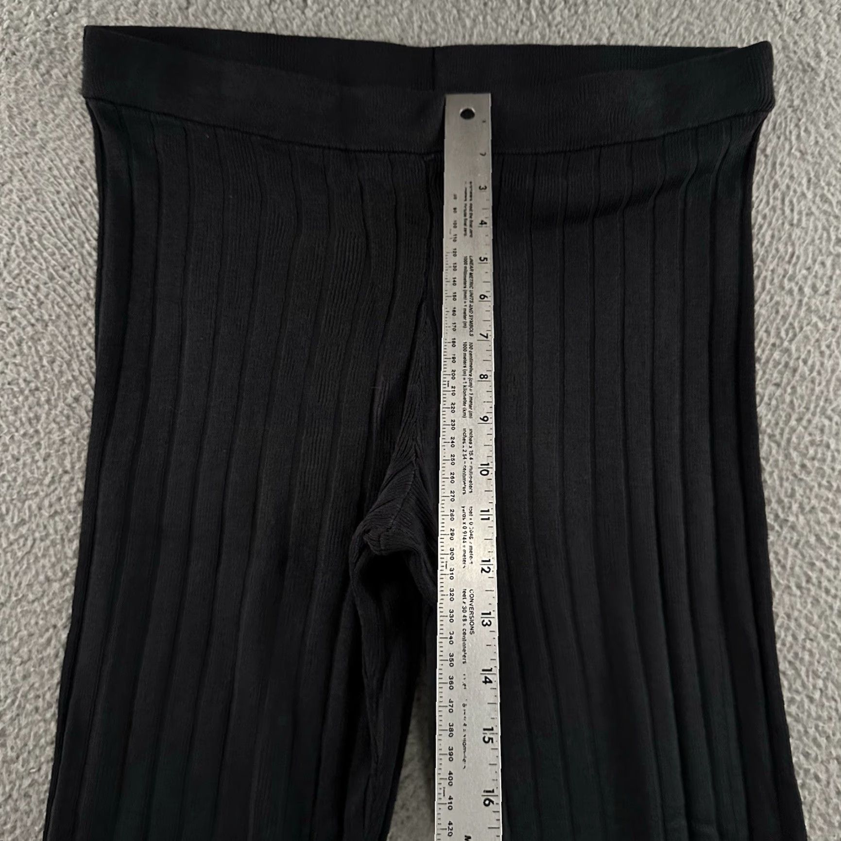 H&M H&M Womens Pants Blue Size Large High Rise Flared Ribbed Pull On Acrylic Blend Size 24" / US 00 / IT 34 - 5 Thumbnail