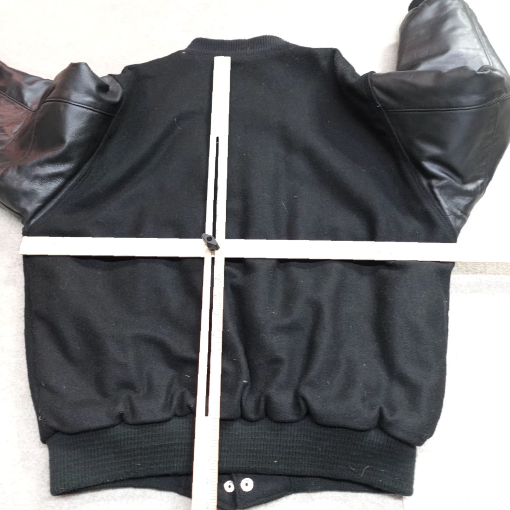 Vintage Trump Marina Jacket XL Black Wool Leather Varsity USA Made Men Size US XL / EU 56 / 4 - 4 Thumbnail