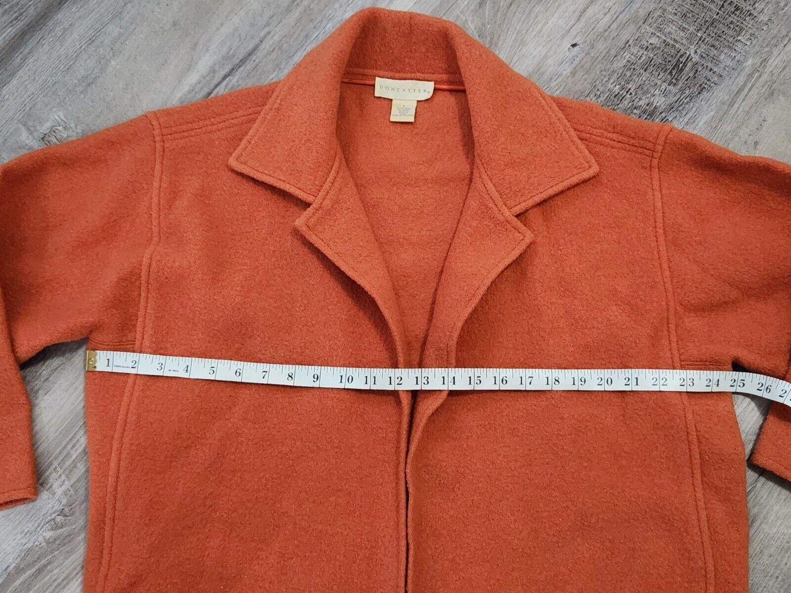Designer Doncaster Womens Coat Wool Large Orange Collared Size L / US 10 / IT 46 - 8 Thumbnail