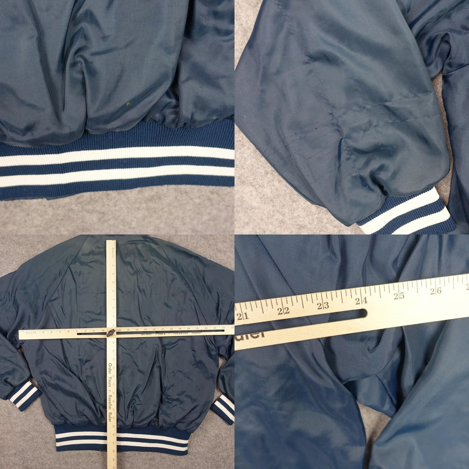 Dunbrooke VINTAGE Dunbrooke Pla-Jac Jacket Mens Large Blue Satin Varsity The Boss USA VTG Size US L / EU 52-54 / 3 - 9 Thumbnail