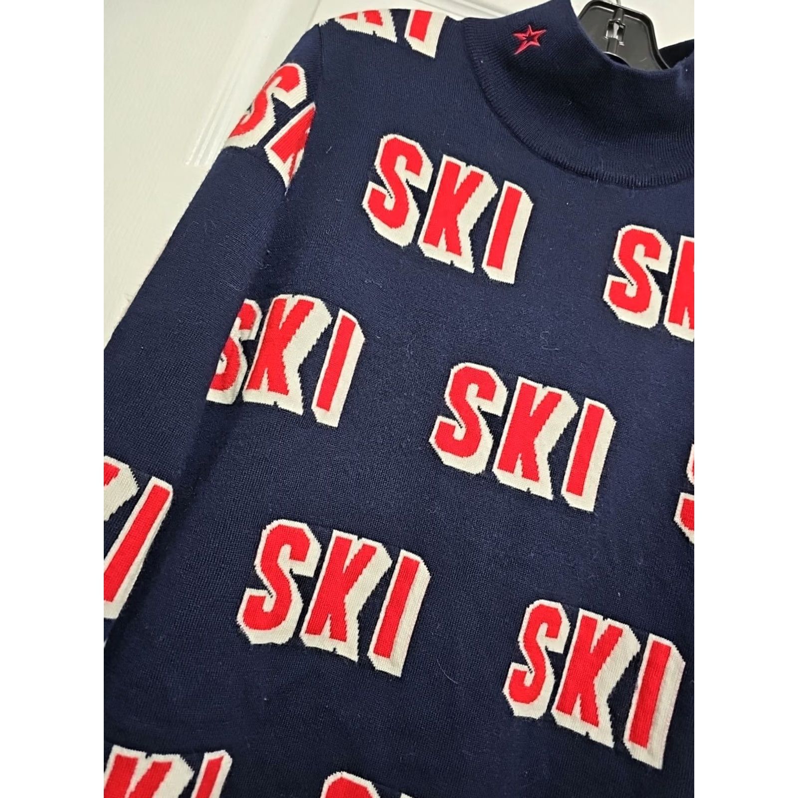 Perfect Moment Perfect Moment Women’s Wool jacquard turtleneck sweater L Blue Classic Pullover Knit Slogan Logo Regular Mens Women Girls none Size L / US 10 / IT 46 - 3 Thumbnail