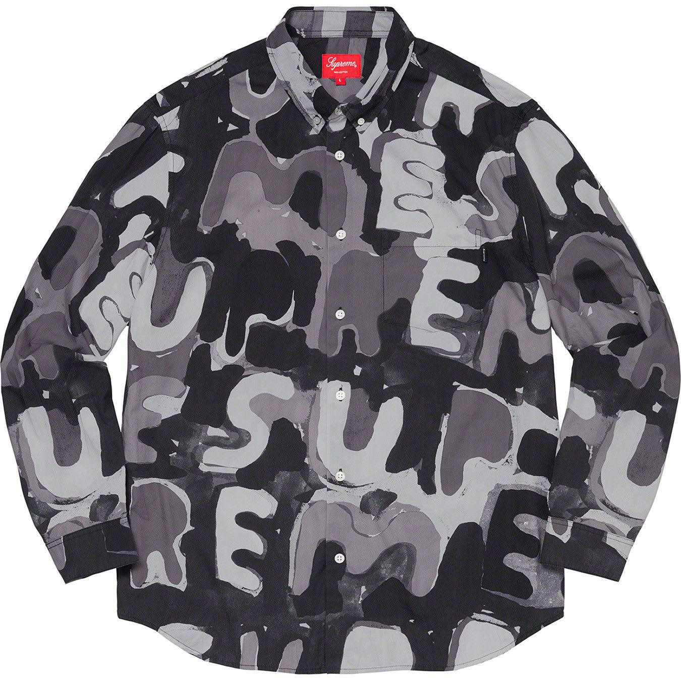 image of Supreme Painted Logo Shirt in Black, Men's (Size XL)