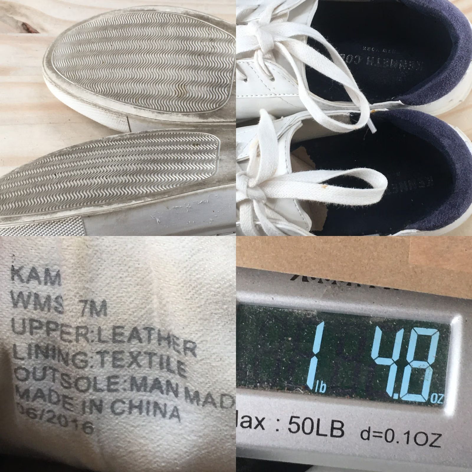 Kenneth Cole Kenneth Cole Shoes Womens 7 M Kam Casual Low Top Sneakers White Leather Lace Up Size M / US 6-8 / IT 42-44 - 9 Thumbnail