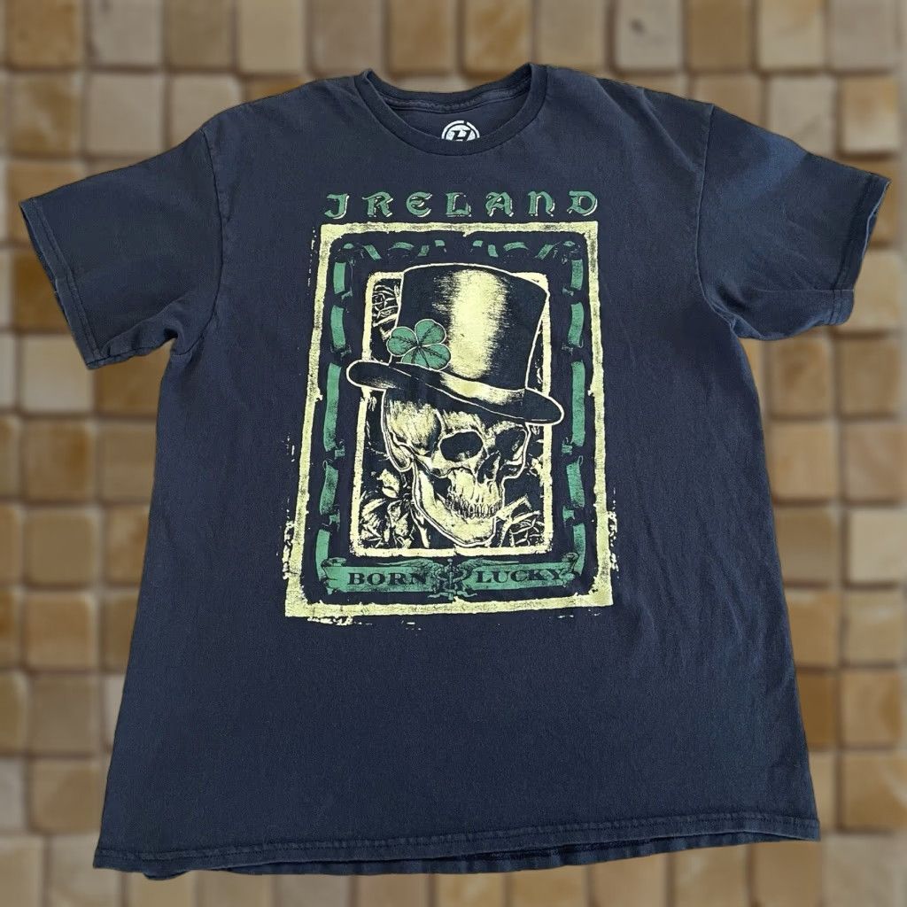 Hurley VINTAGE Hurley Skull T-Shirt Adult Large Black Born Lucky Mens Size US L / EU 52-54 / 3 - 1 Thumbnail