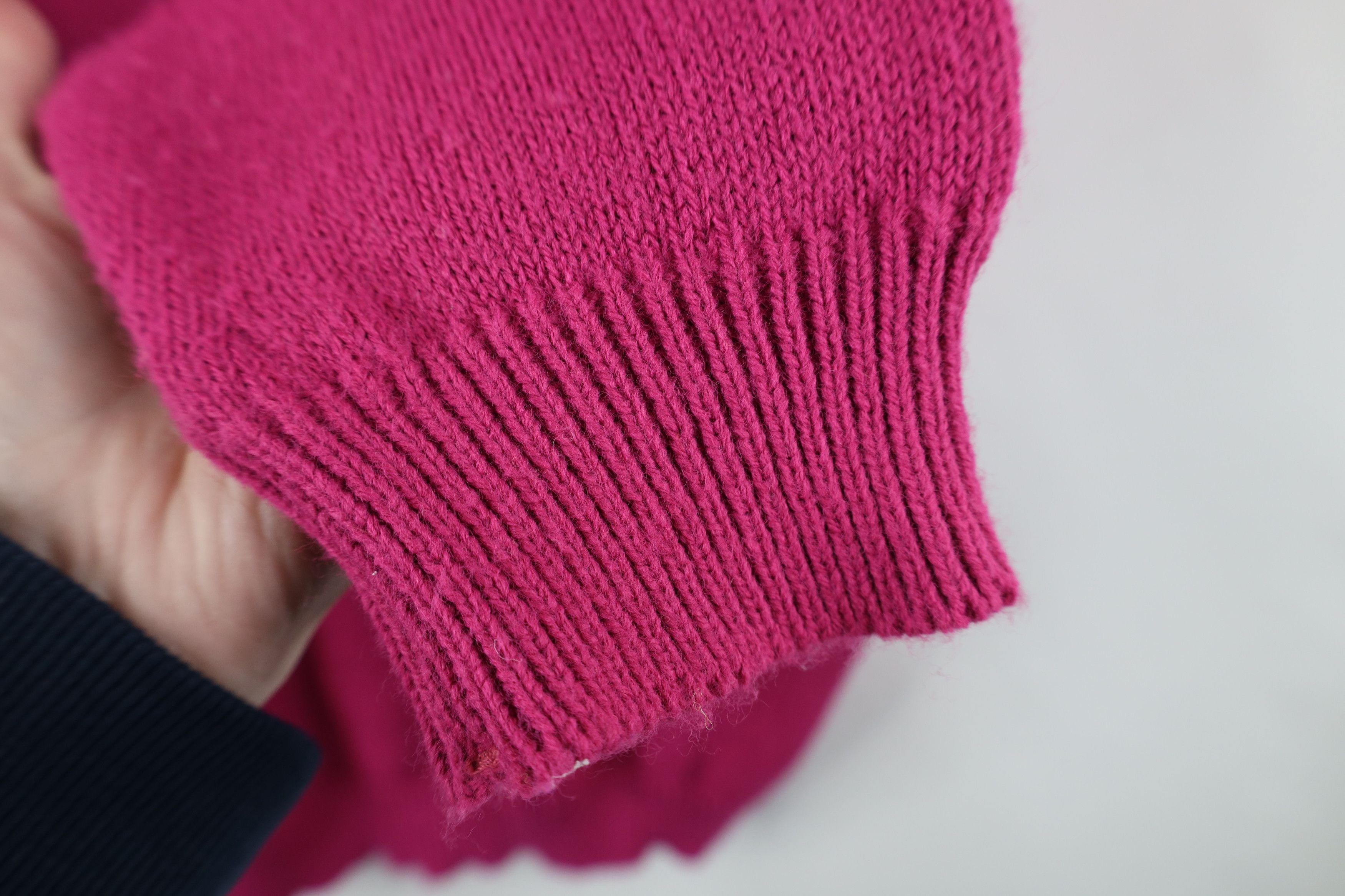 Vintage Vintage 90s Streetwear Ribbed Knit Henley Sweater Magenta Size L / US 10 / IT 46 - 7 Thumbnail