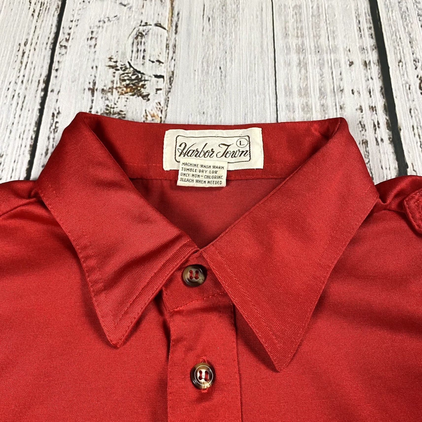 Vintage VTG 70S 80S HARBOR TOWN MENS PILOTS NAUTICAL POLO SHIRT RED BEACH SAILING SZ L Size US L / EU 52-54 / 3 - 2 Thumbnail