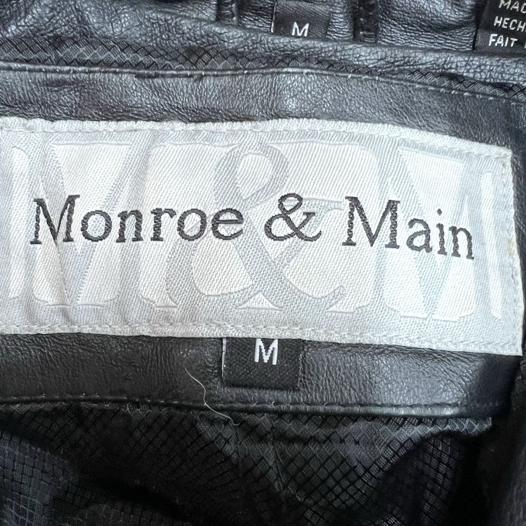 Vintage Monroe & Main Leather Removable Liner Jacket Mens M Black Size US M / EU 48-50 / 2 - 6 Thumbnail