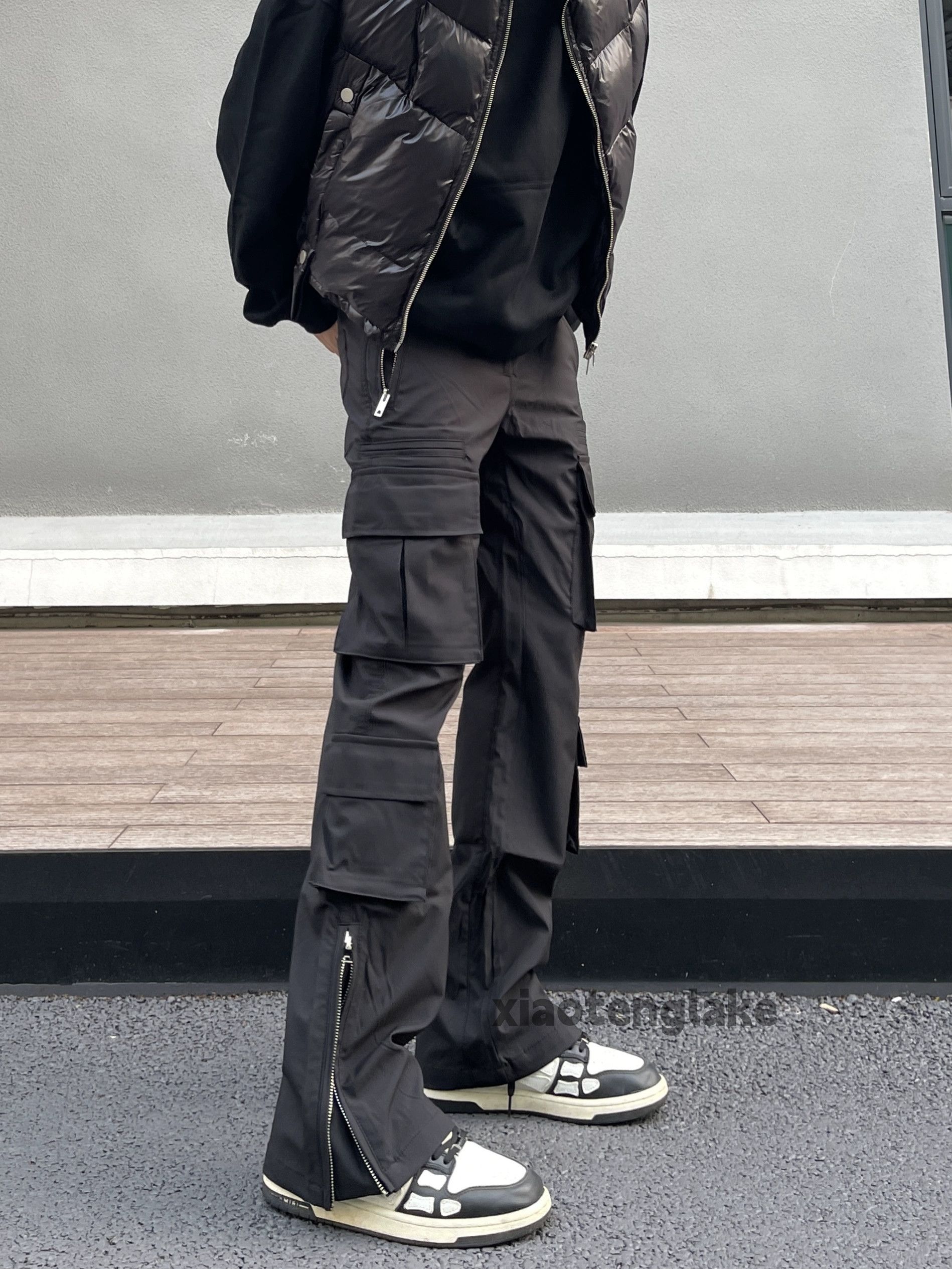 Designer × Japanese Brand × Vintage zipper utility punk grunge bootcut flared cargo pants Size US 32 / EU 48 - 2 Thumbnail