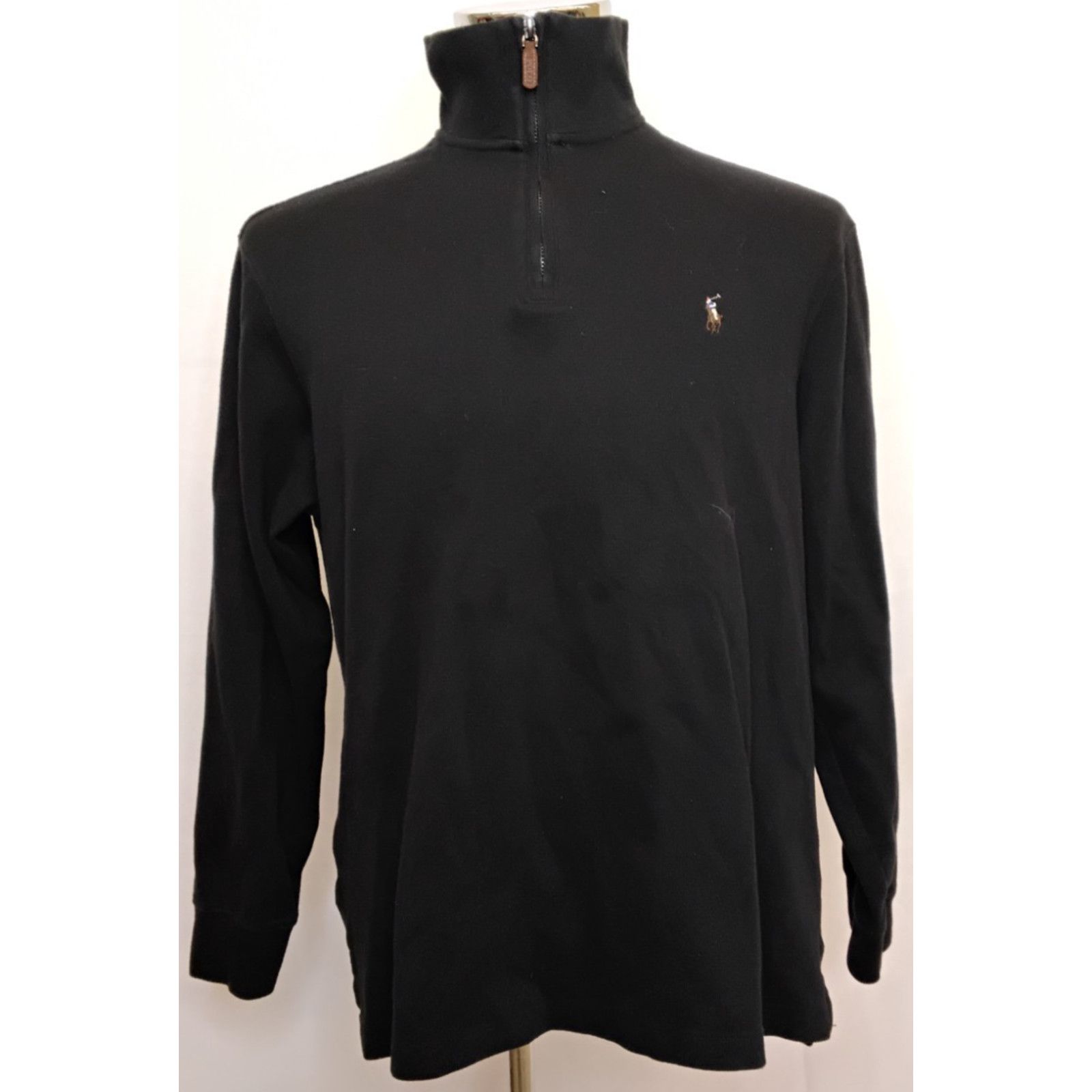 Polo Ralph Lauren Polo Ralph Lauren Estate-Rib 1/4 Zip Sweater Men L Black Size US L / EU 52-54 / 3 - 2 Thumbnail