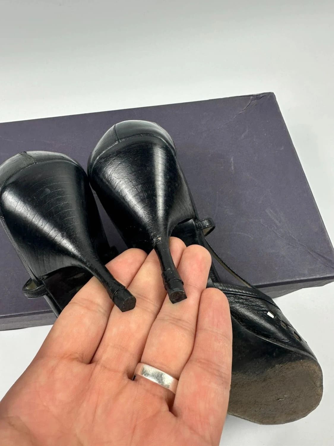 Prada Prada 90’s Black Holes Leather Heels bumps Size US 9 / IT 39 - 10 Thumbnail