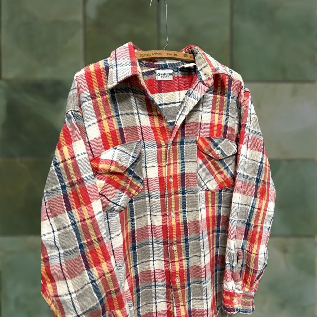 Vintage VINTAGE Osh Kosh Flannel Shirt Cotton Plaid Button Up 70’s USA Large Men’s Size US L / EU 52-54 / 3 - 1 Thumbnail