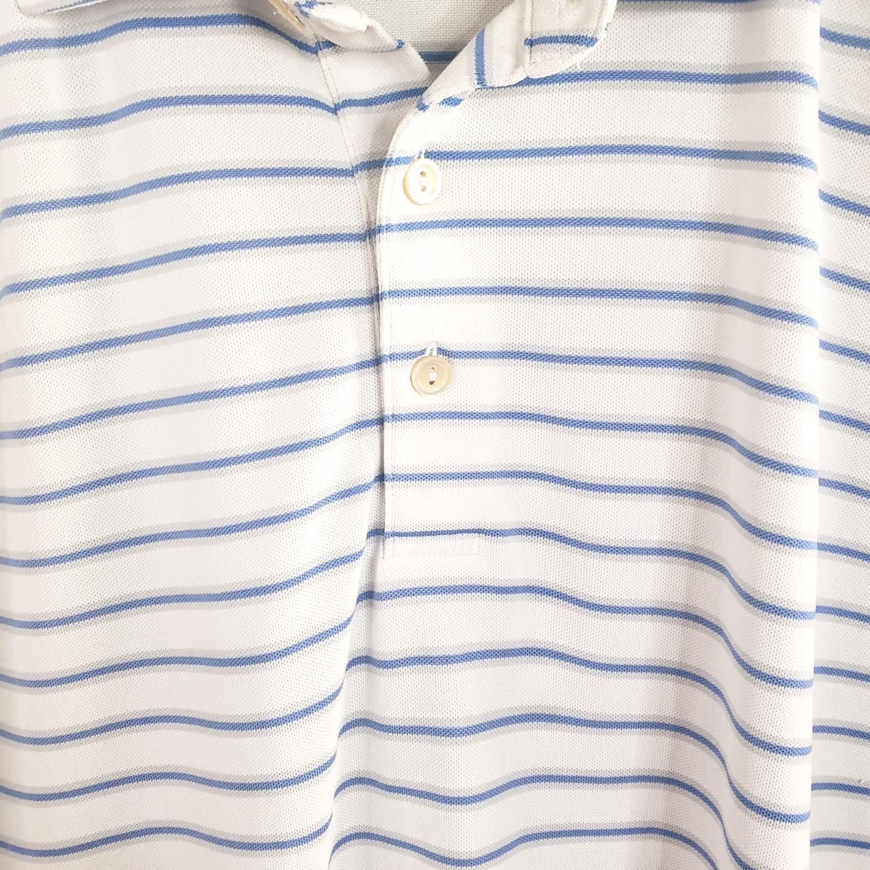 Peter Millar Peter Millar Polo Shirt Mens 2XL Summer Comfort Polo White Blue Gray Striped Logo Free Short Sleeve Collared Pullover Breathable Stretch Regular Fit Size US XXL / EU 58 / 5 - 5 Thumbnail