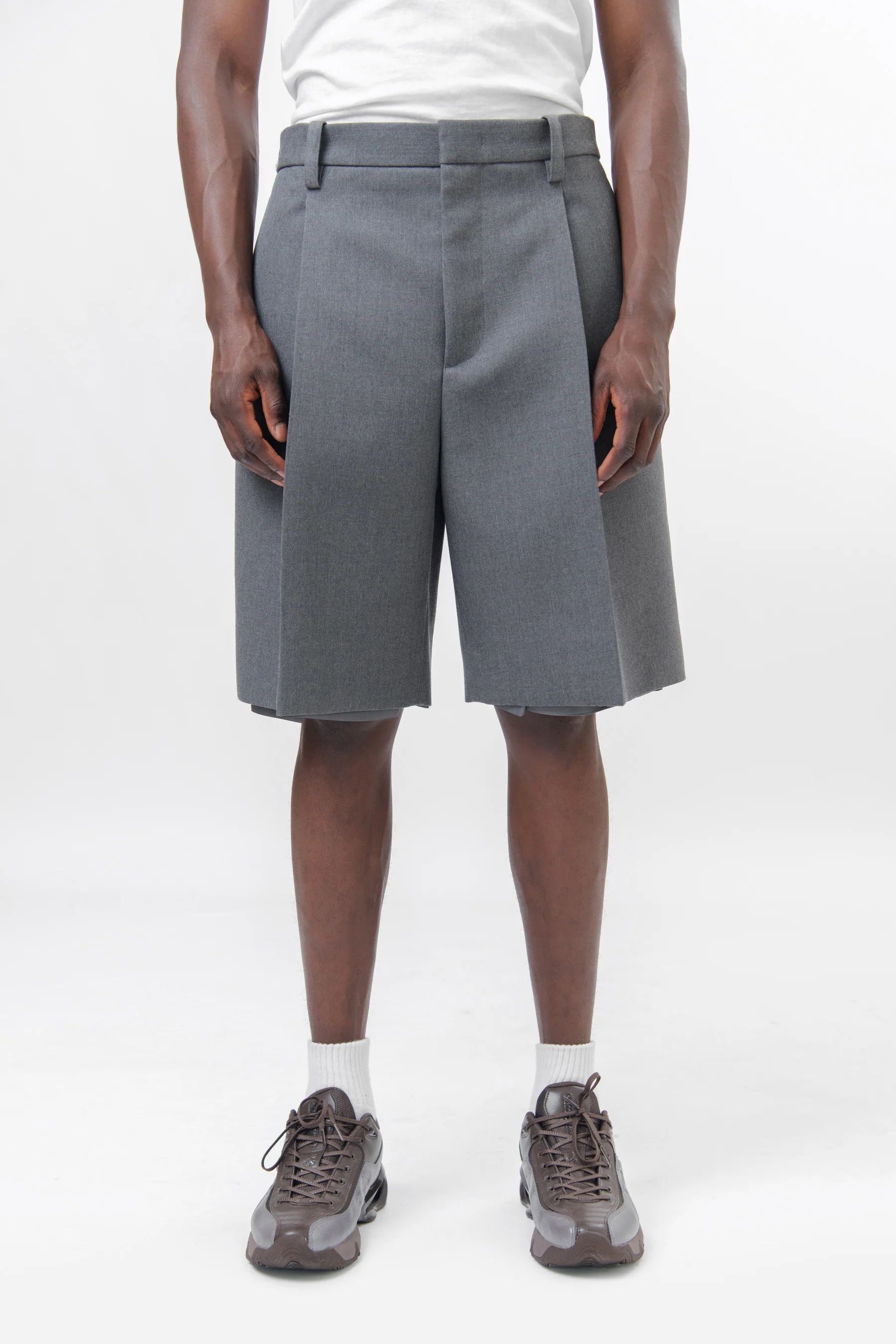 Jil Sander o1y1124 Double Face Fine wool Shorts in Grey Size US 34 / EU 50 - 5 Thumbnail