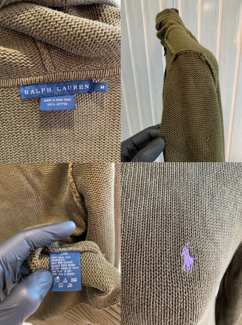 Polo Ralph Lauren × Vintage Vintage Polo Ralph Lauren Women's Green Knit Full Zip Hoodie Size S / US 4 / IT 40 - 22 Thumbnail