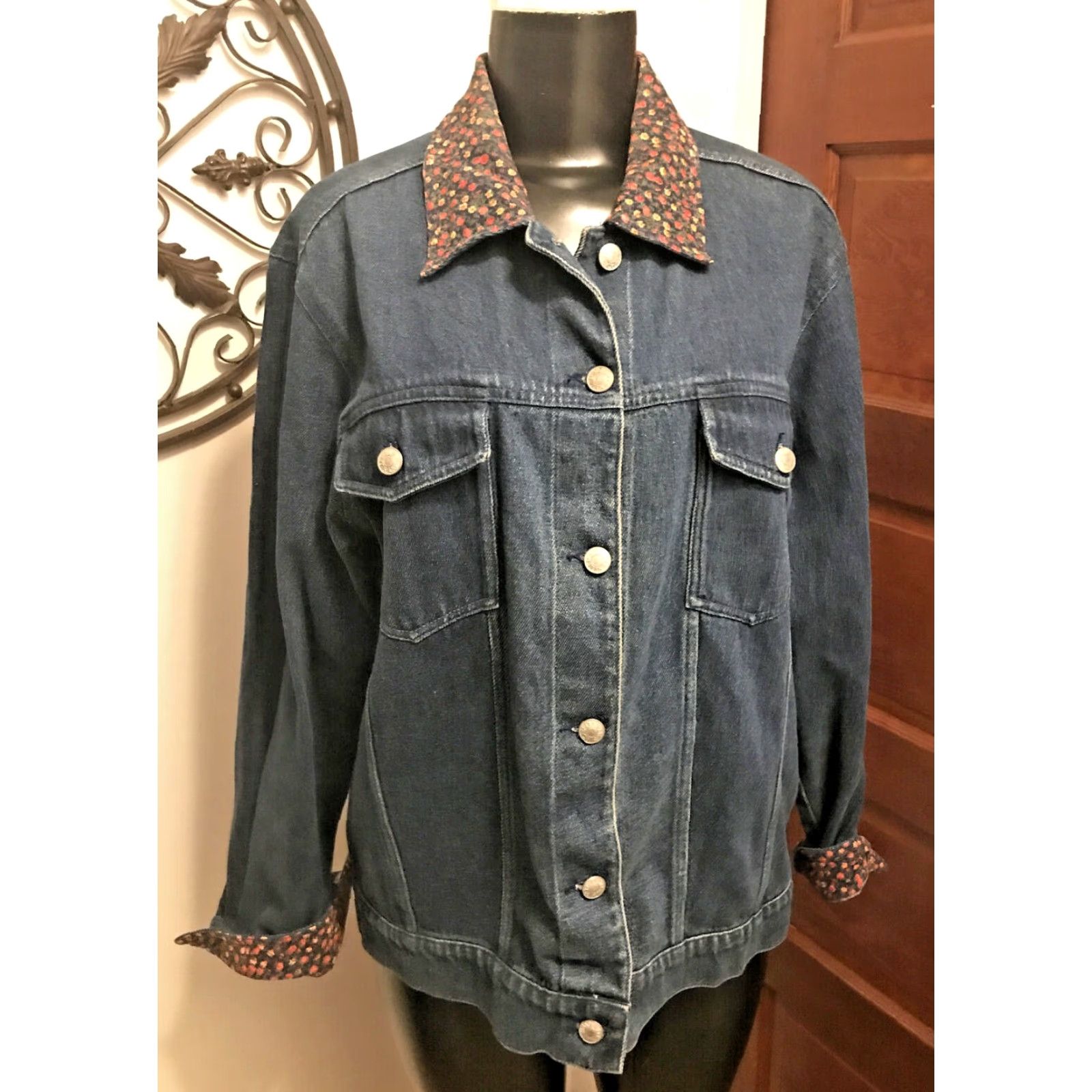 Denim & Co. Denim Patchwork Jacket 100% Cotton M Denim & Co Size M / US 6-8 / IT 42-44 - 4 Thumbnail