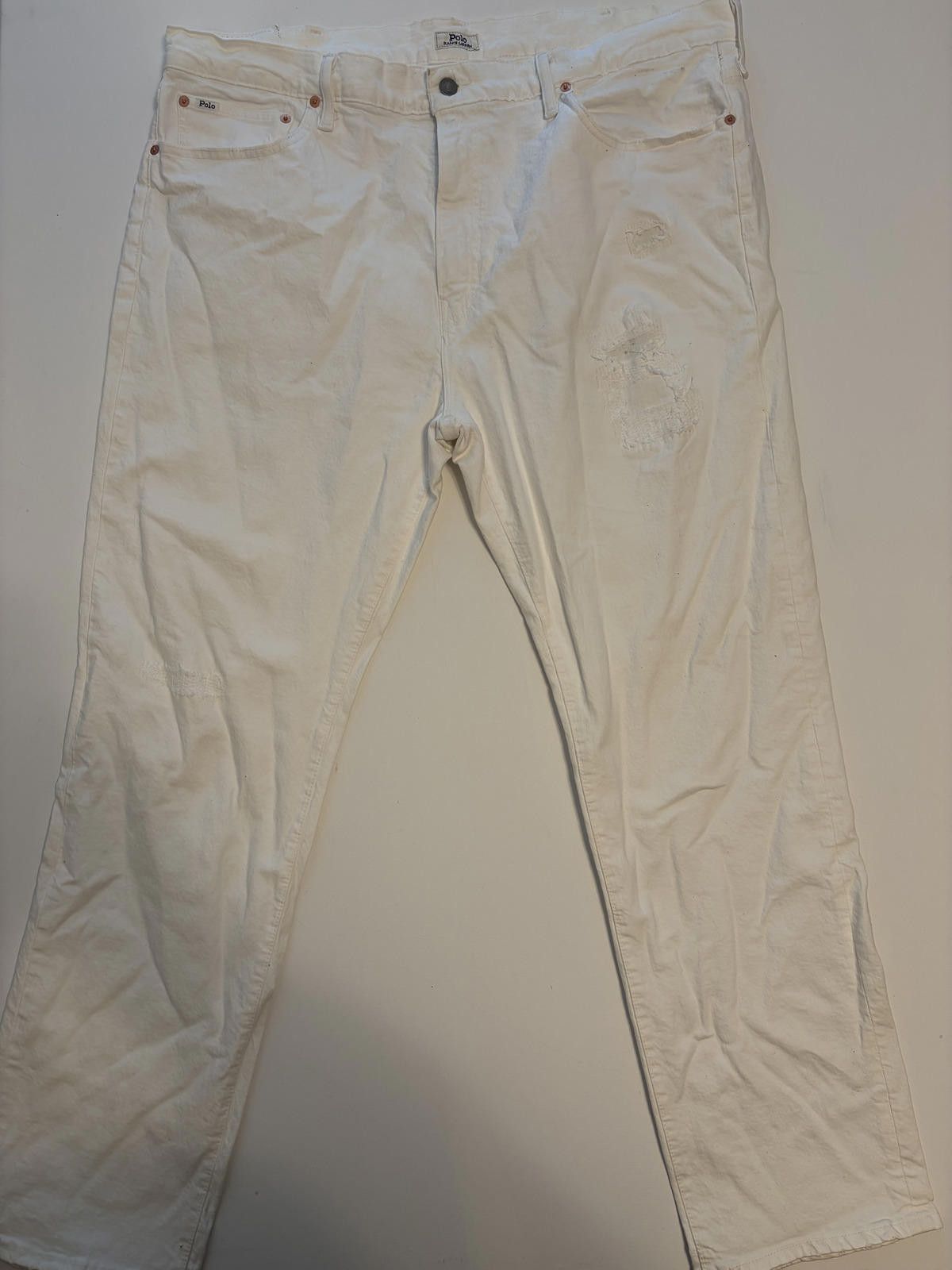 Polo Ralph Lauren Polo Ralph Lauren Men's White Distressed Jeans (Size 44x32) Size US 44 / EU 60 - 1 Thumbnail