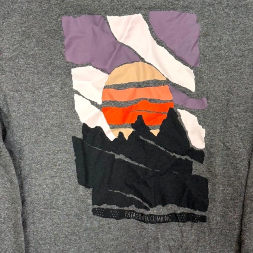 Patagonia VINTAGE Pataonia Women's Long Sleeved Paper Peaks Responsibli-Tee XS Shirt Womens XS Gray Size XS / US 0-2 / IT 36-38 - 5 Thumbnail