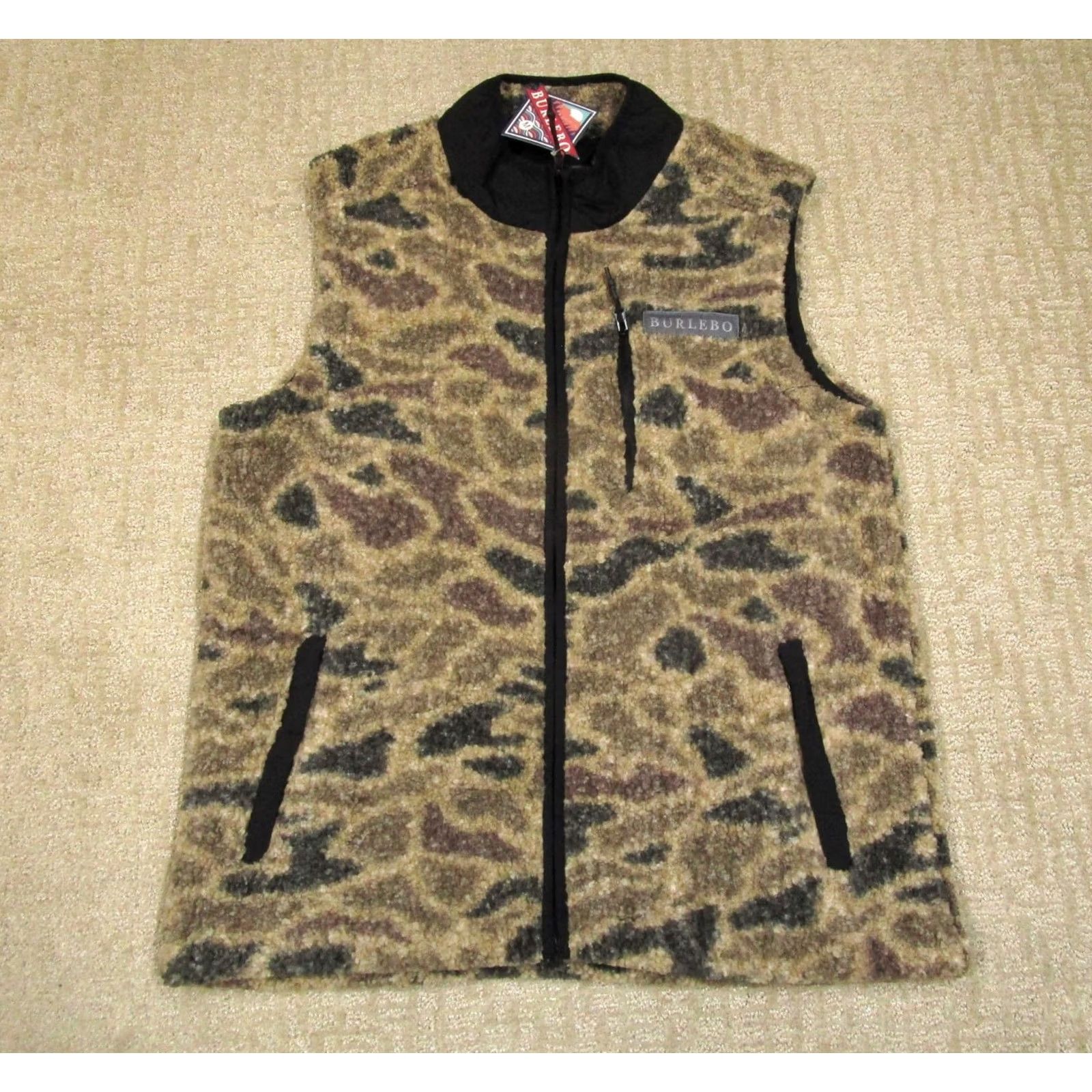 Vintage Burlebo Vest Men Medium Brown Camouflage Sherpa Fleece Full Zip Hunting Outdoors Jacket/Coat Mid-Length Vin? Size US M / EU 48-50 / 2 - 2 Thumbnail