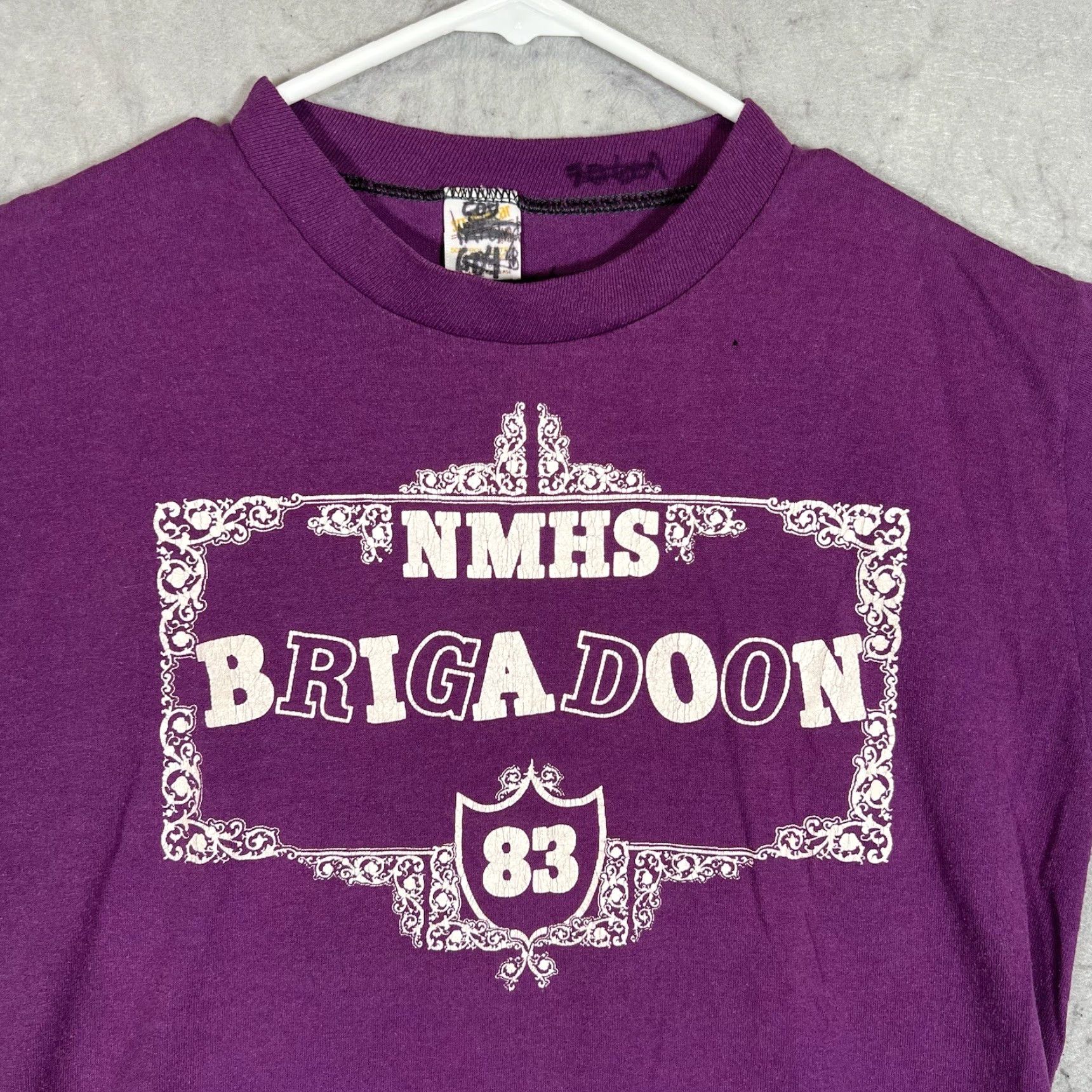 Vintage VINTAGE Sportswear T-Shirt Shirt Mens Small Purple 1983 USA Brigadoon NMHS A1 Size US S / EU 44-46 / 1 - 4 Thumbnail