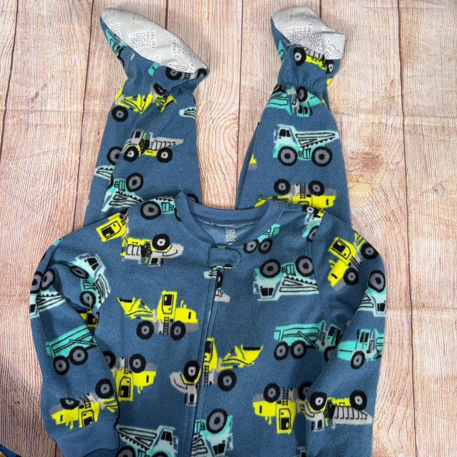 Other 5T Vehicles and Stripes Boys Footed Sleepers Size ONE SIZE - 2 Thumbnail