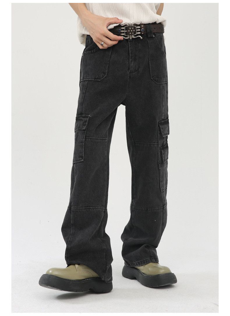 Japanese Brand × Jean Street retro washed loose wide-leg cargo jeans Size US 32 / EU 48 - 1 Thumbnail