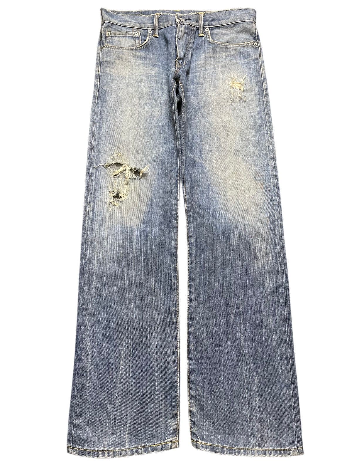 Edwin Vintage Japan Edwin 503 Faded Wash Distressed Loose Jeans Size US 33 - 1 Thumbnail