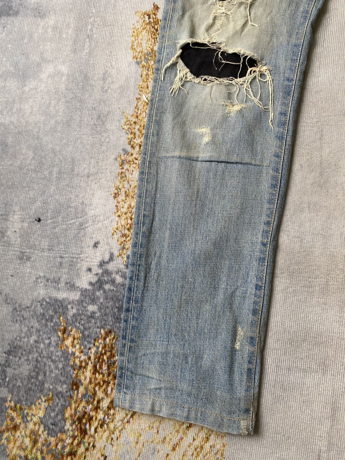 JACKROSE 2000s - Luvmaison Jackrose Japan Rusty Distressed Denim Size US 33 - 6 Thumbnail