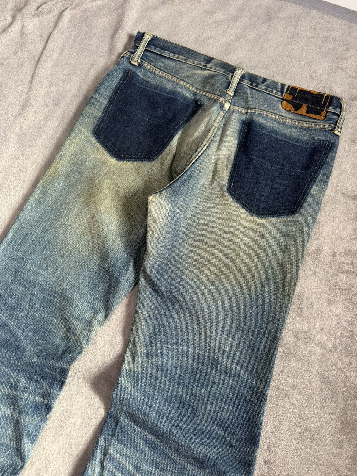 Big John × Vintage 70s Big John Talon Zipper Aging Distressed Mud Flared Jeans Size US 32 / EU 48 - 11 Thumbnail