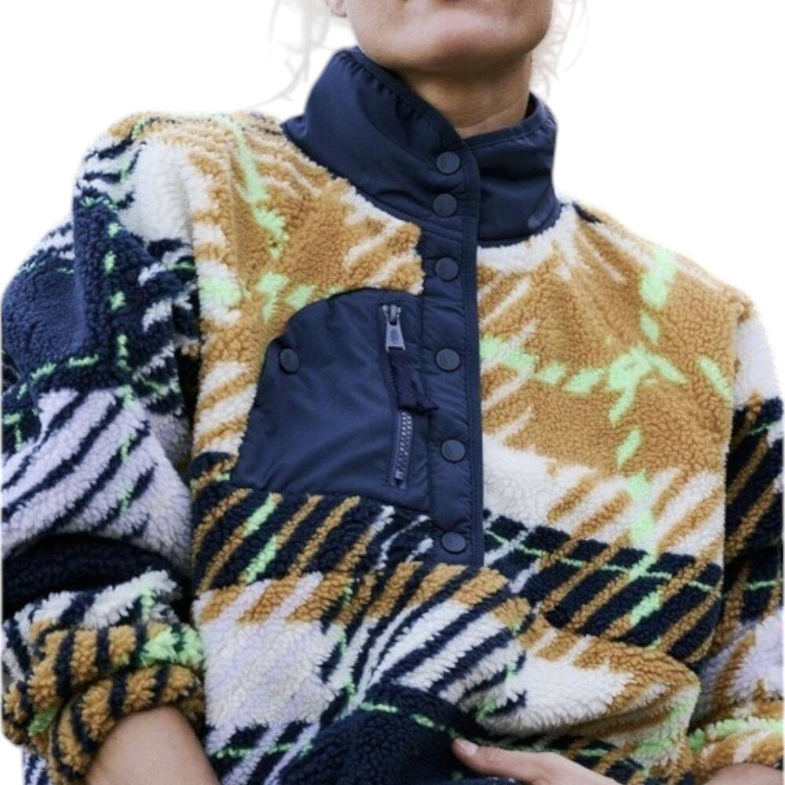 Free People Free People Rocky Ridge Plaid Fleece Pullover S NWT Size S / US 4 / IT 40 - 13 Thumbnail