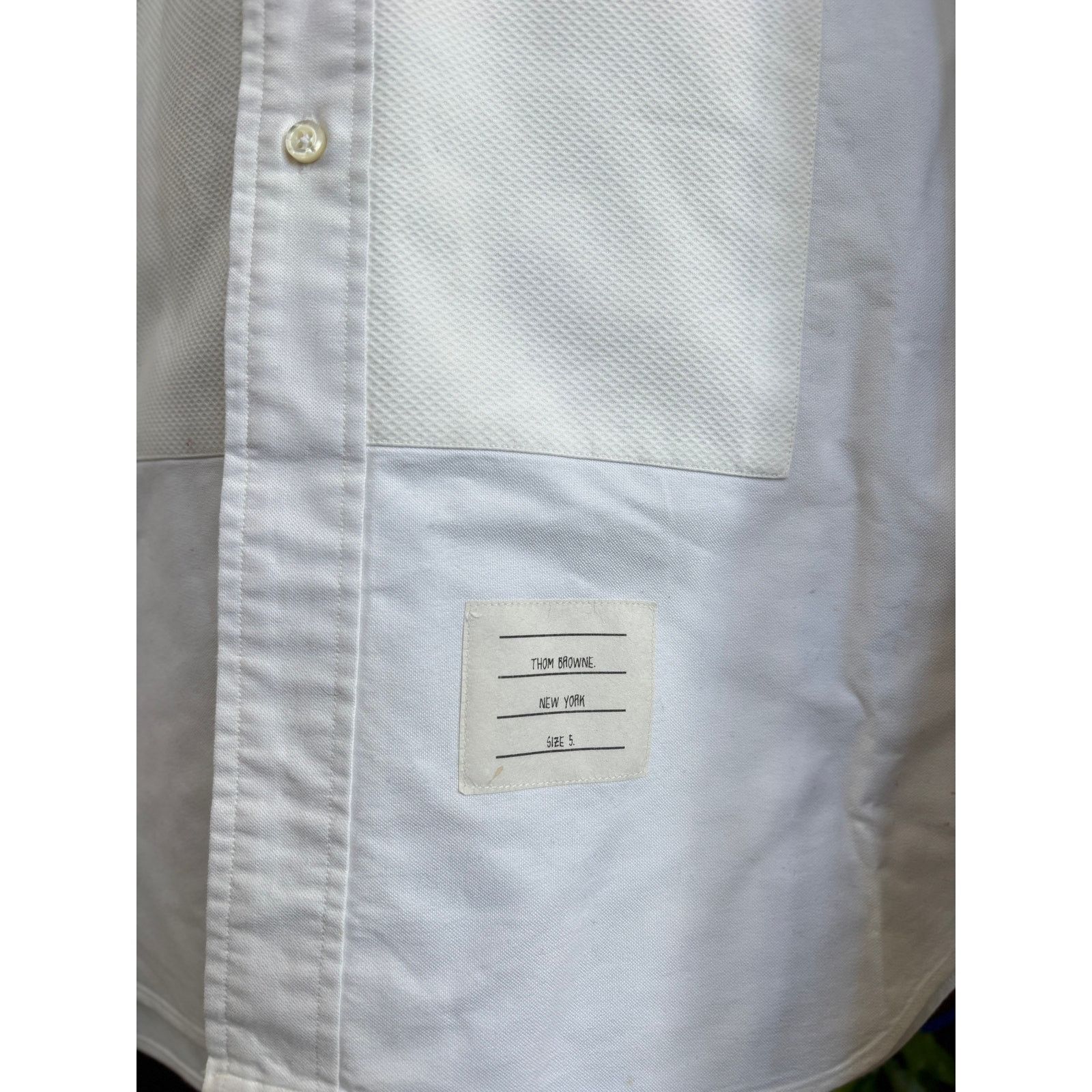 Thom Browne Thom Browne White Contrast Panel LS Button Down Size 5 XXL Size US XXL / EU 58 / 5 - 4 Thumbnail