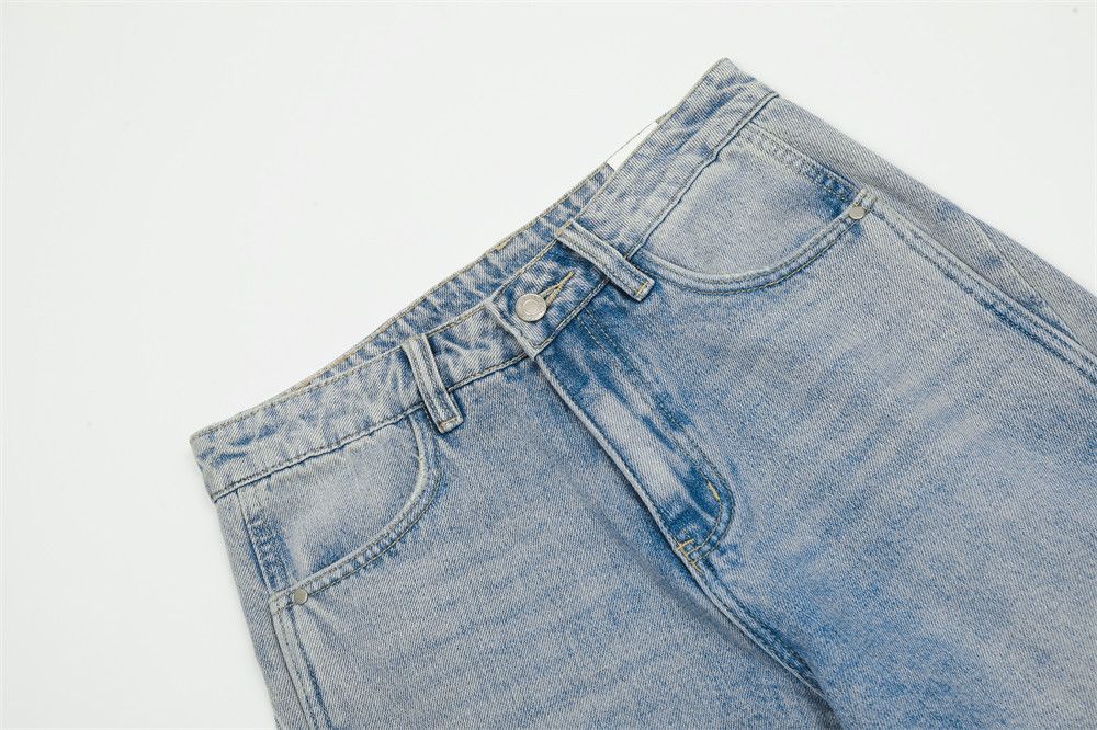 Japanese Brand × Jean American punk loose patchwork ripped raw edge straight jeans Size US 32 / EU 48 - 3 Thumbnail