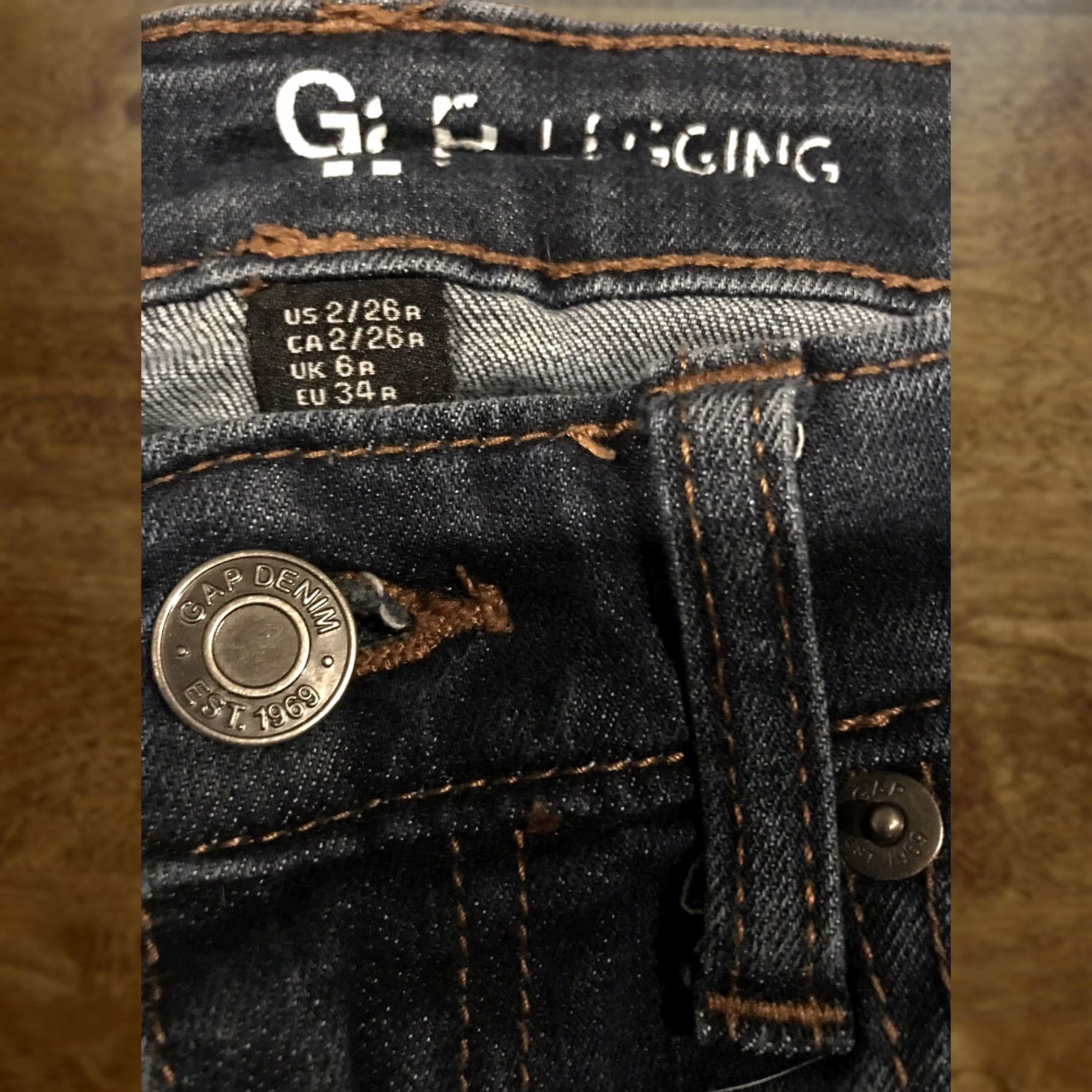 Gap Gap Womens Denim Jean Leggings Stretch Size 2 27 in Waist Medium Blue Cotton Blend Denim Skinny Jegging Womens Leggings Stretch 30 in Inseam Size 27" / US 4 / IT 40 - 1 Thumbnail