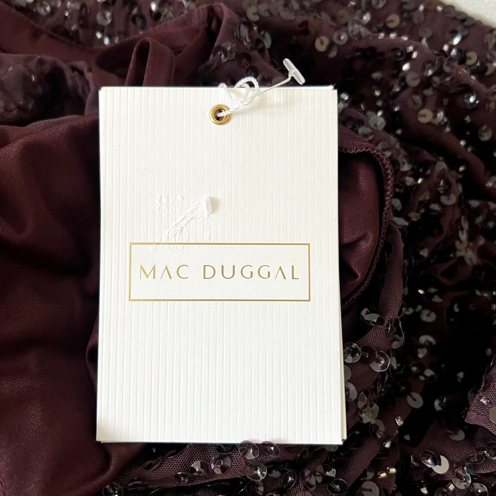 MACH & MACH Mac Duggal 10802 Bell Sleeve Sequin Dress size 2 burgundy BB Size XS / US 0-2 / IT 36-38 - 6 Thumbnail
