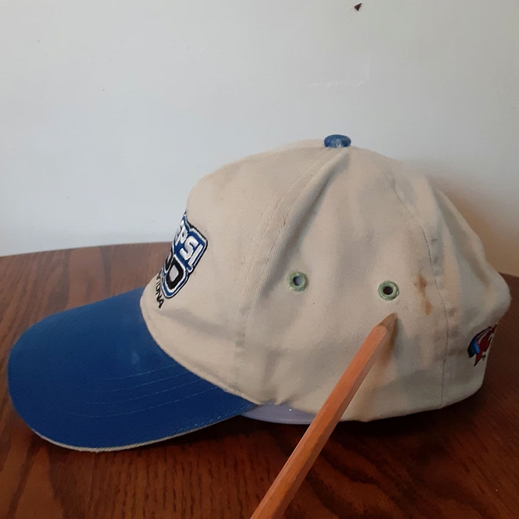 Vintage VINTAGE Pepsi 400 At Day Strap Back Hat Shirt Beige Blue Lettering Men Adjustable Polyester Solid Back Cap Size ONE SIZE - 3 Thumbnail