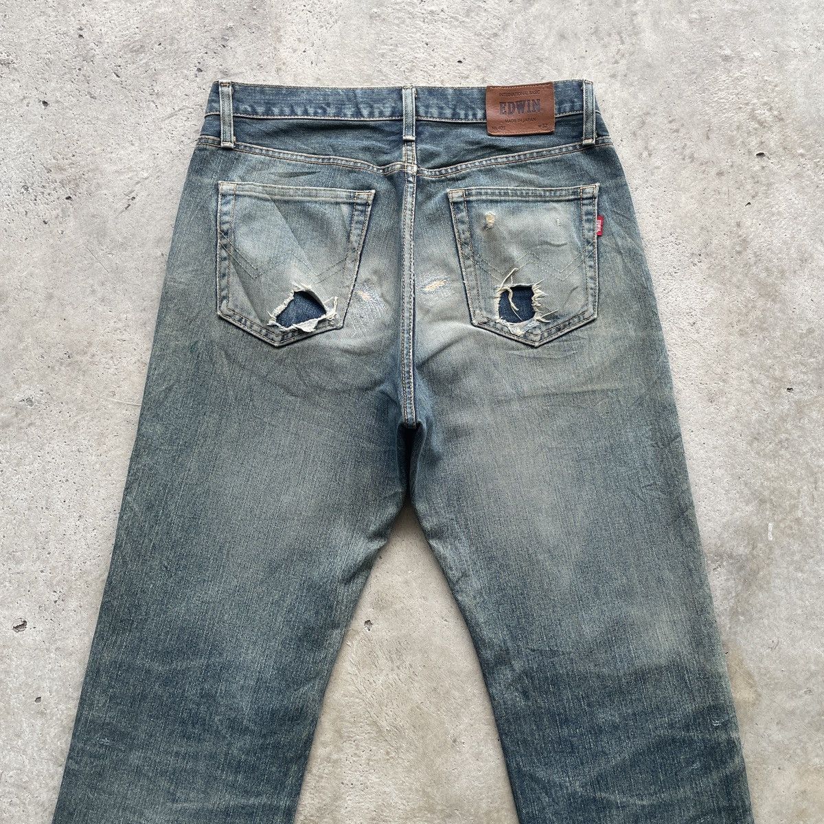 Edwin Vintage Edwin Japan Mud Wash Jeans Faded Distressed Pants Size US 32 / EU 48 - 10 Thumbnail