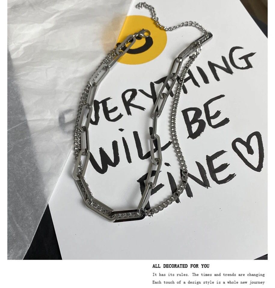 Other 45cm Punk Double Layer Chain Necklace Size ONE SIZE - 4 Thumbnail