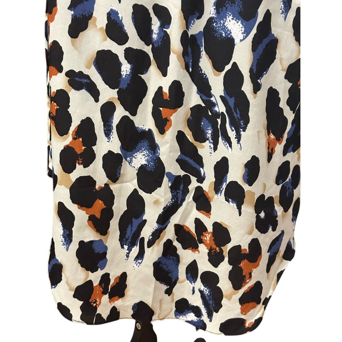 Shein Shein Midi Skirt Leopard Print Lightweight Ivory Women's L Size 29" - 6 Thumbnail