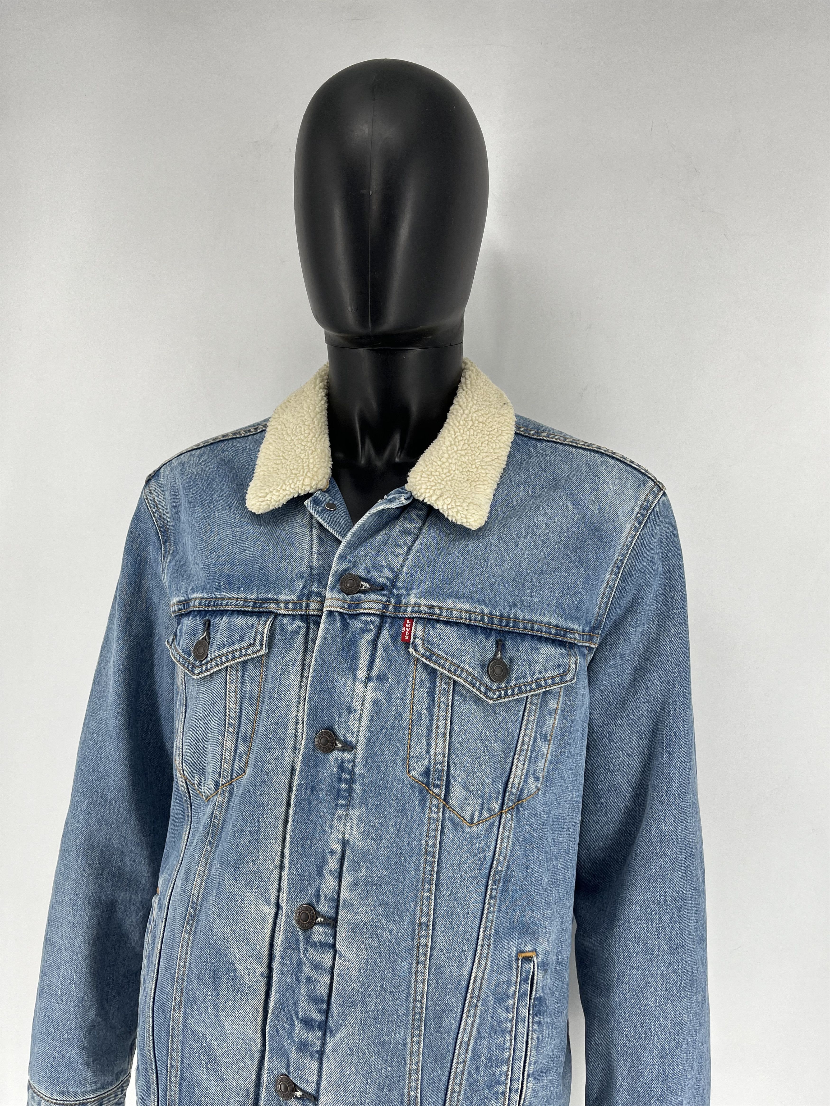 Levi's × Levi's Vintage Clothing Vintage Levis Sherpa Jacket Denim Trucker Jacket Size XL Size US XL / EU 56 / 4 - 5 Thumbnail