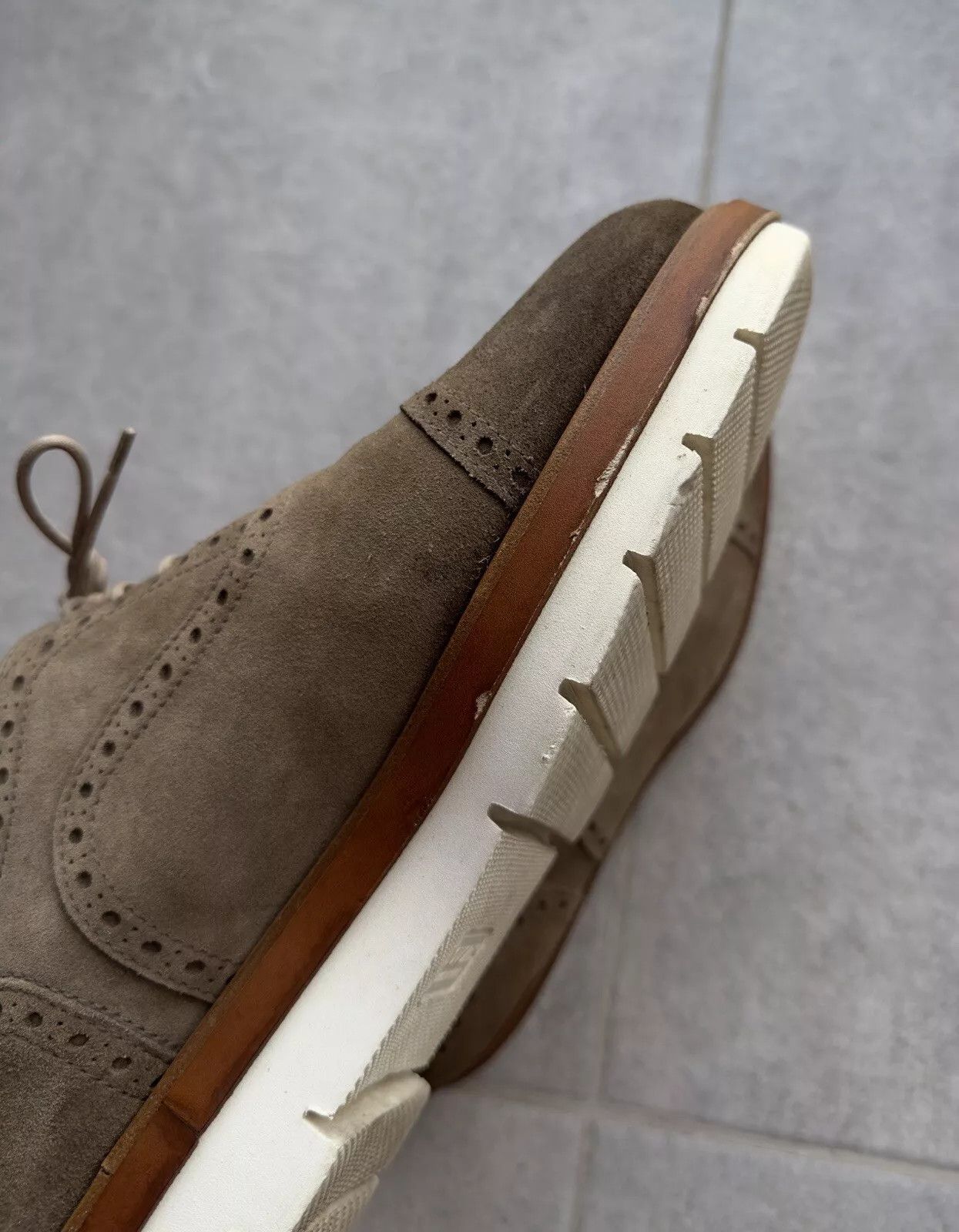 Doucal's Doucal's Doucals Italy Brogue Oxford Mens Dress Shoes Suede Size US 11 / EU 44 - 12 Thumbnail