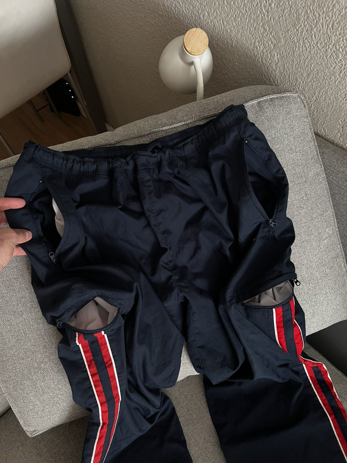 Nike Vintage Nike Y2K Baggy Track Pants Navy Red Size US 34 / EU 50 - 8 Thumbnail
