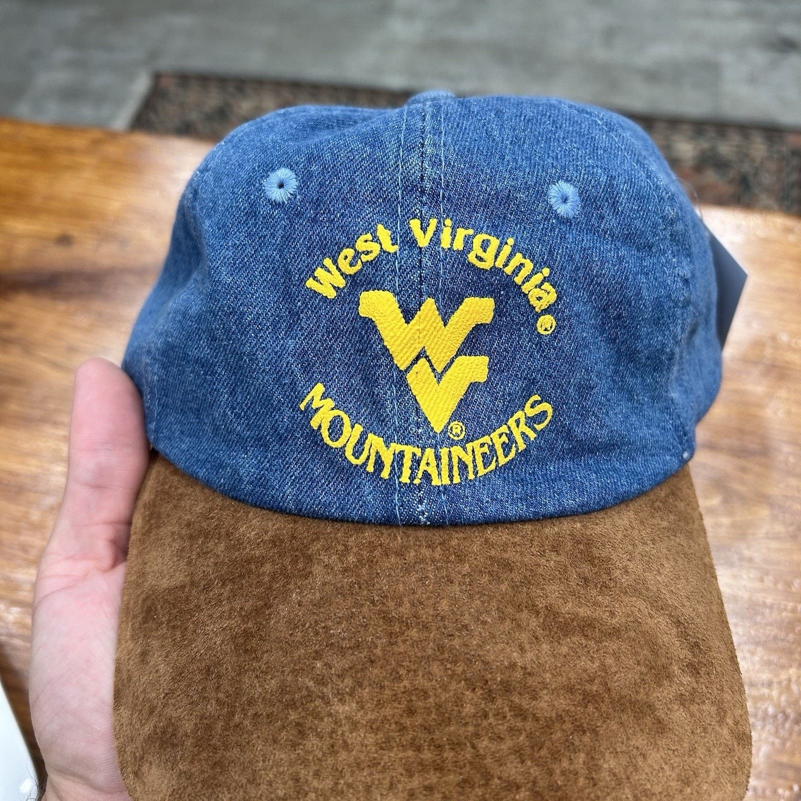 & Other Stories Vintage 80’s West Virginia Mountaineers WVU Denim Hat Size ONE SIZE - 2 Thumbnail