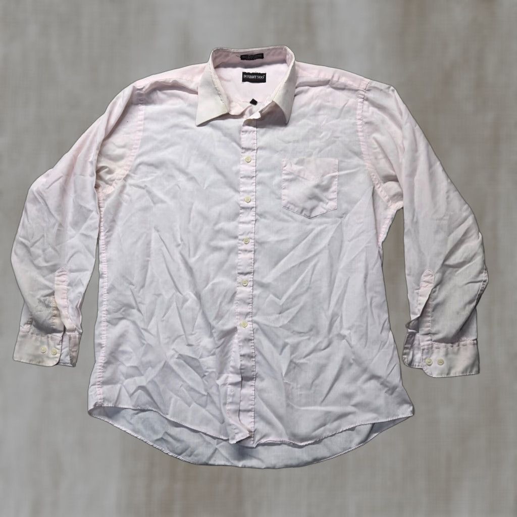 Needles Botany 500 Dress Shirt Button Up Adult Men's 17 White Cotton Polyester Long Sleeve Classic 34/35 17 Mens Size 46R - 1 Thumbnail