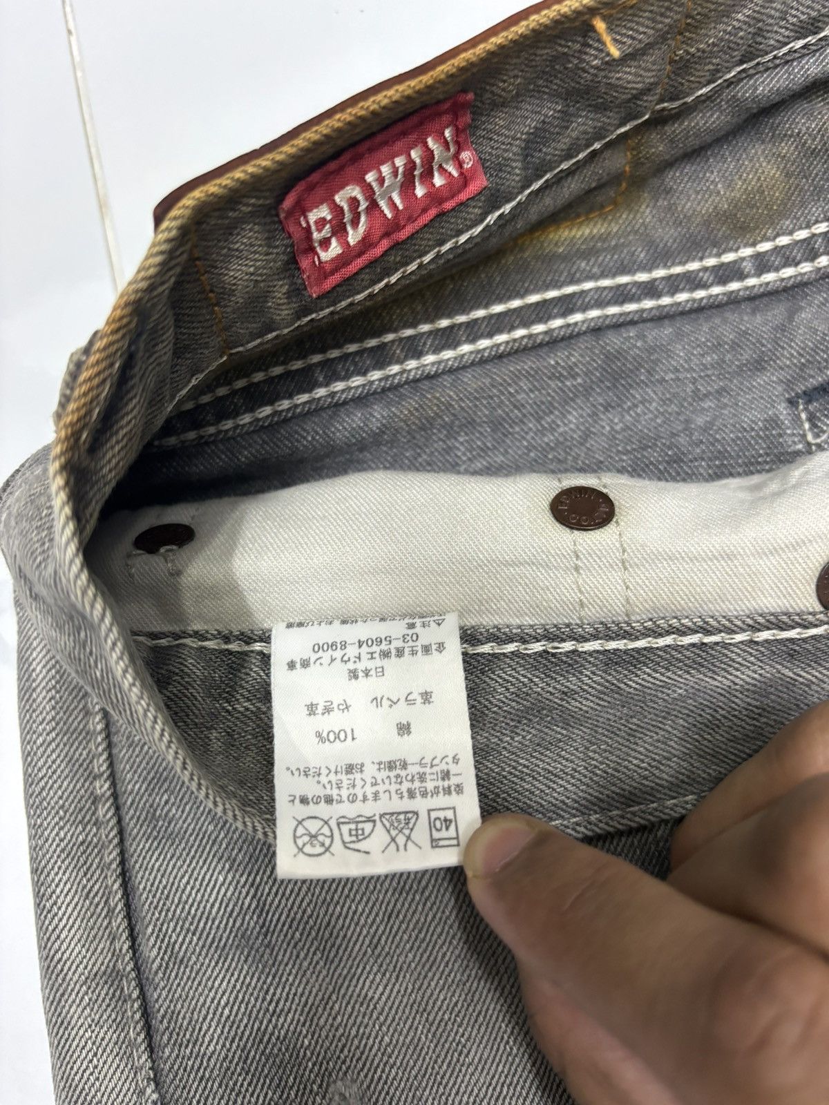 Edwin 🔥Rare Edwin Smoke Grey Clawmark Selvedge Denim Jeans Size US 30 / EU 46 - 11 Thumbnail