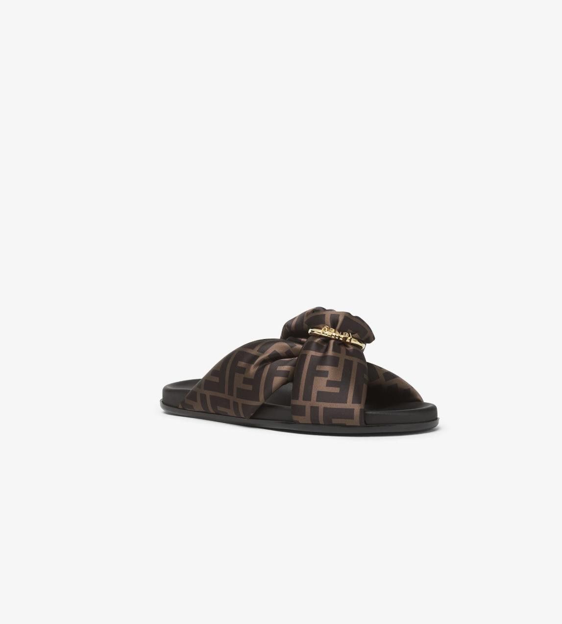 Fendi FENDI FENDI FEEL FF SATIN SLIDES SIZE 37 Size ONE SIZE - 2 Thumbnail