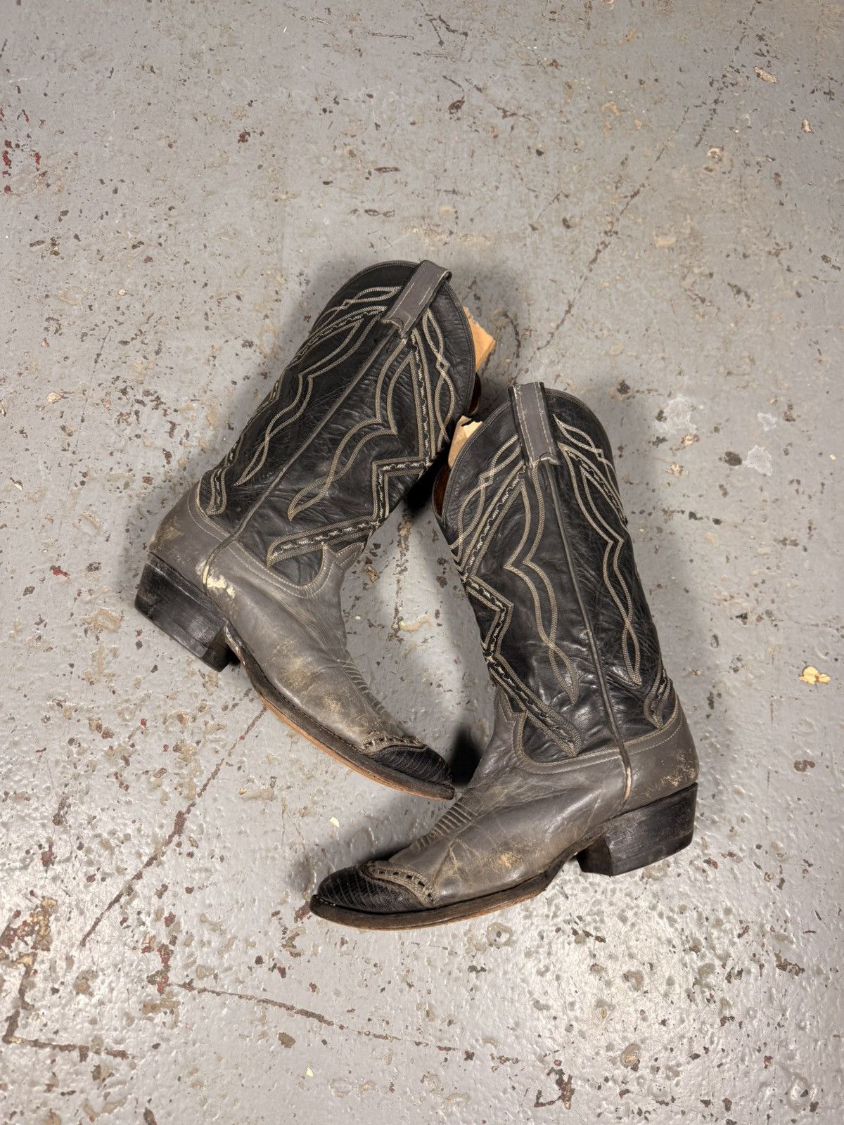 Tony Lama 90s Vintage Tony Lama Black Lizard Toe Cowboy Boots Size US 8 / EU 41 - 6 Thumbnail